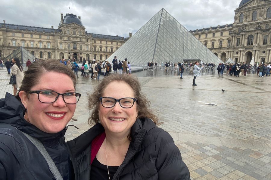 Kimberly and Mom at the Louvre in Paris