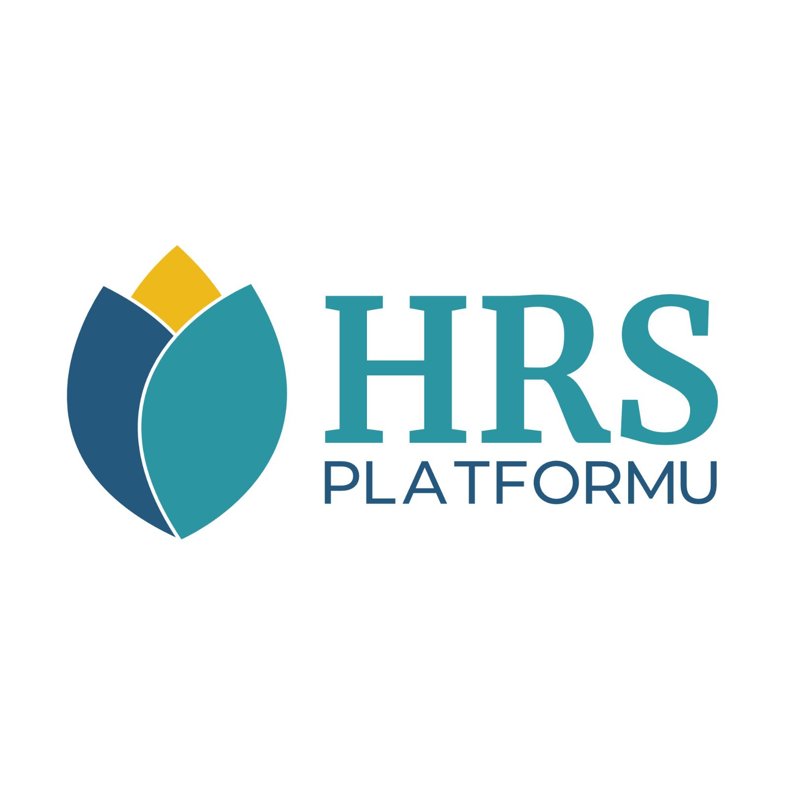HRS Platformu logo with a teal, navy and yellow petaled tuliop