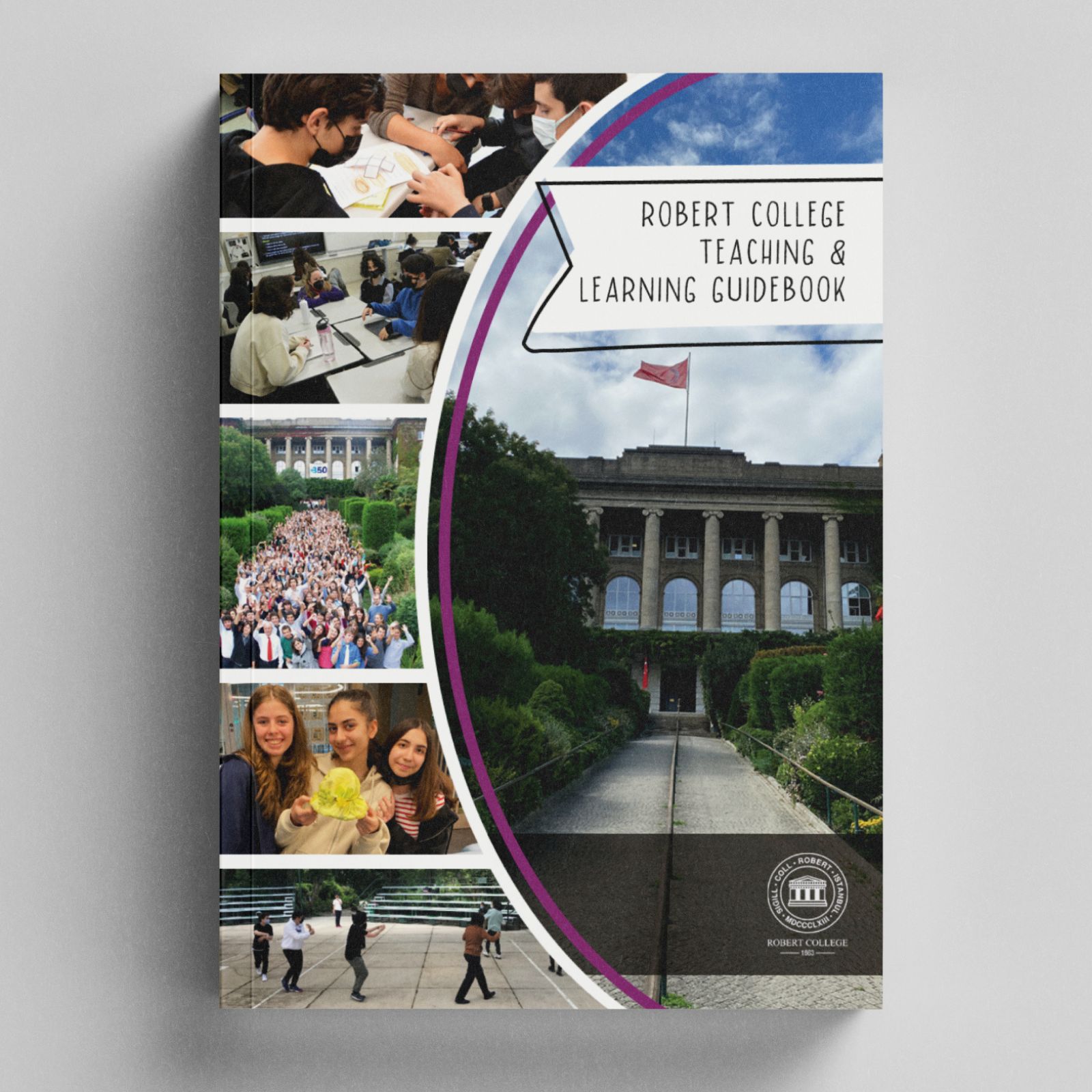 Cover of bilingual book with Robert College on the cover and photos of students on the left side